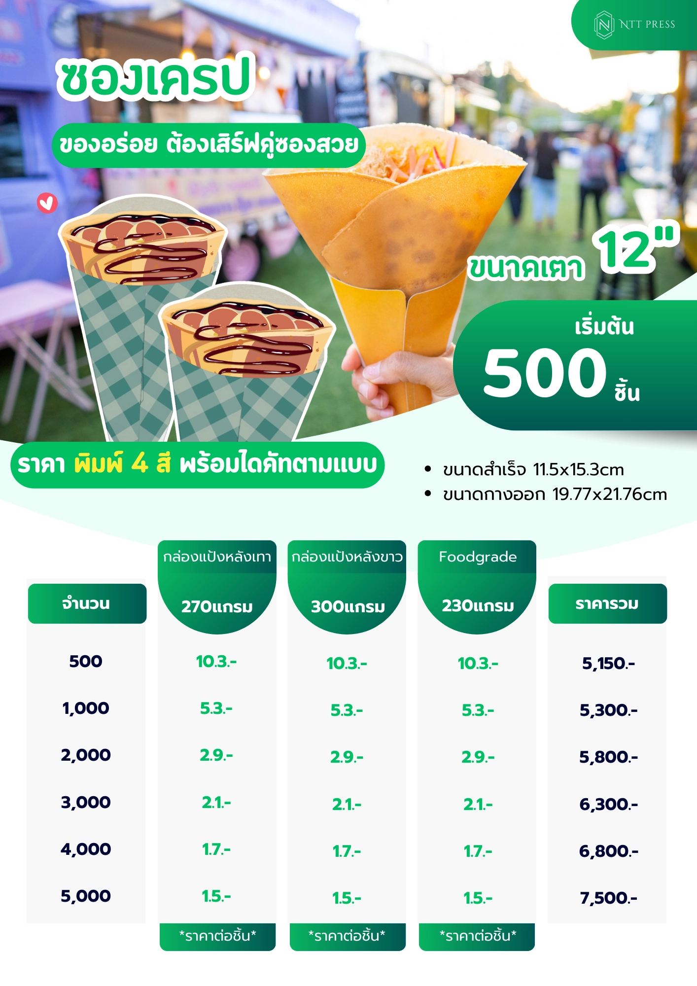 ซองเครปพิมพ์แบรนด์