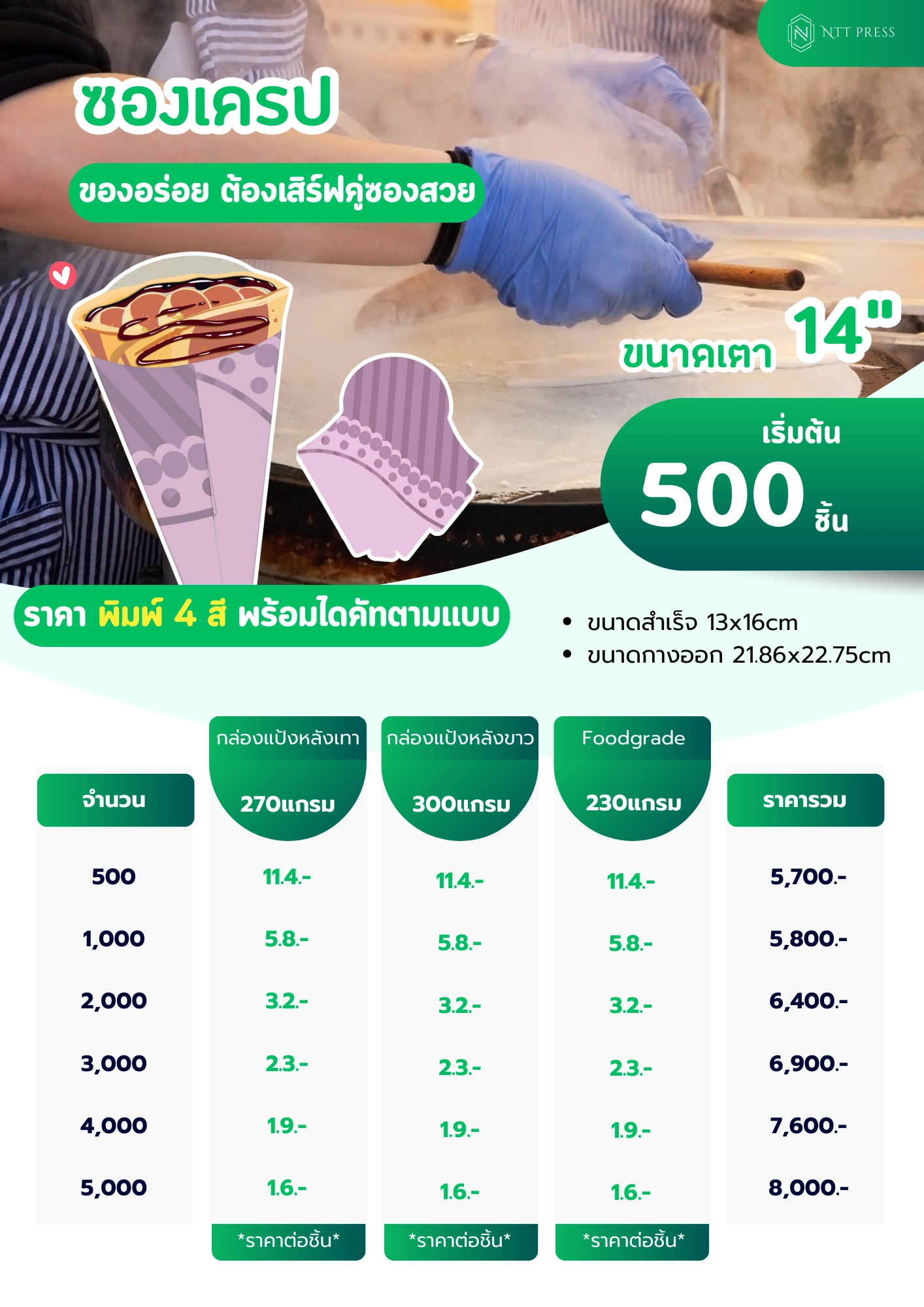 ซองเครปพิมพ์แบรนด์